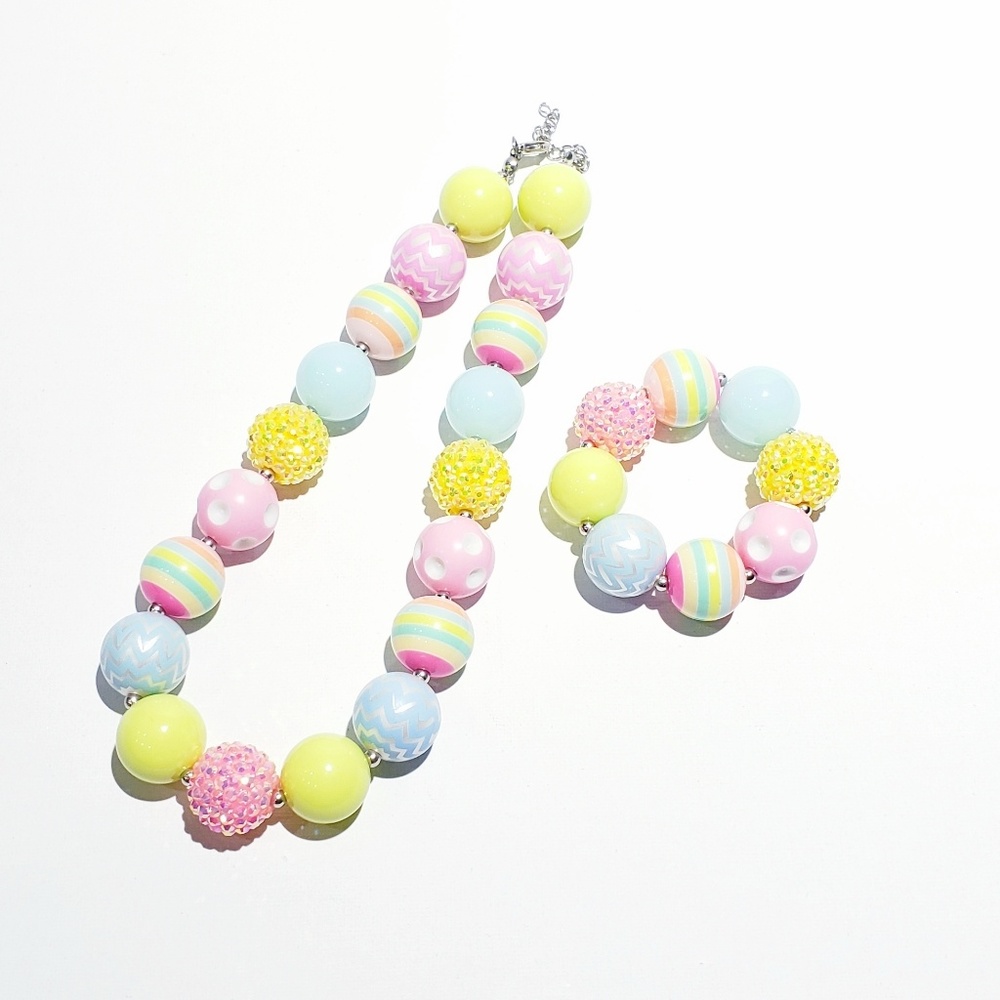 Chunky Bubblegum Necklace & Bracelet